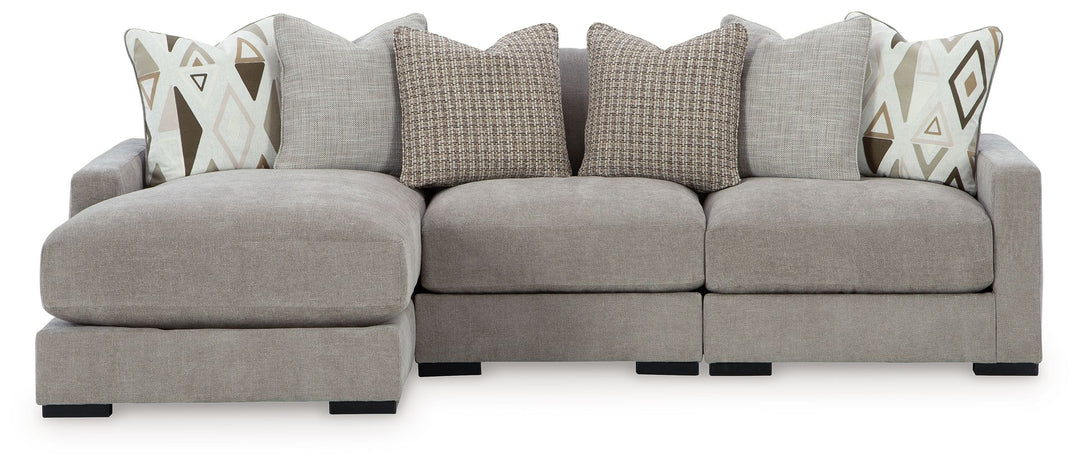 Aslan Court - 3-Piece Sofa Sectional With LAF Corner Chaise - Pebble by Ashley Furniture product image