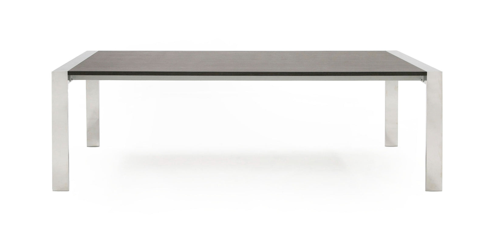 Fauna - Modern Elm Grey  and  Stainless Steel Chrome Dining Table