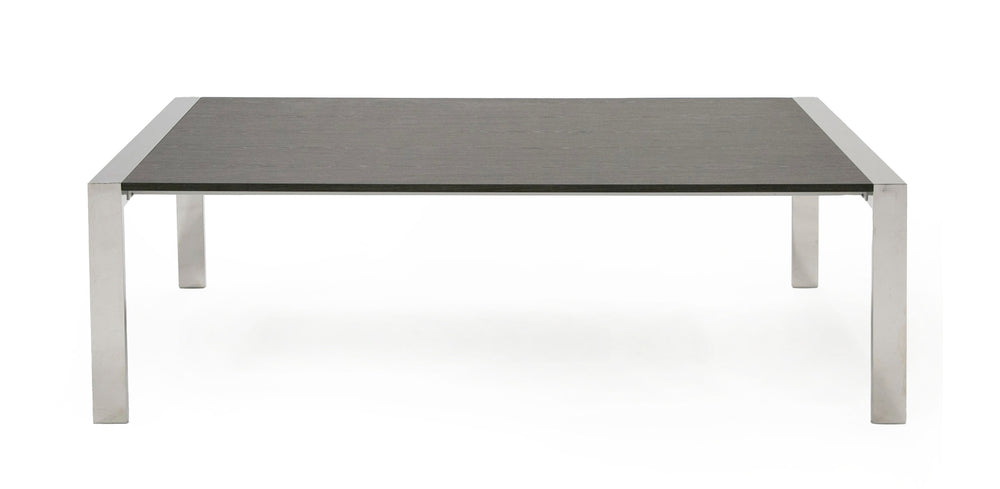 Fauna - Modern Elm Grey & Stainless Steel Chrome Dining Table - View 4