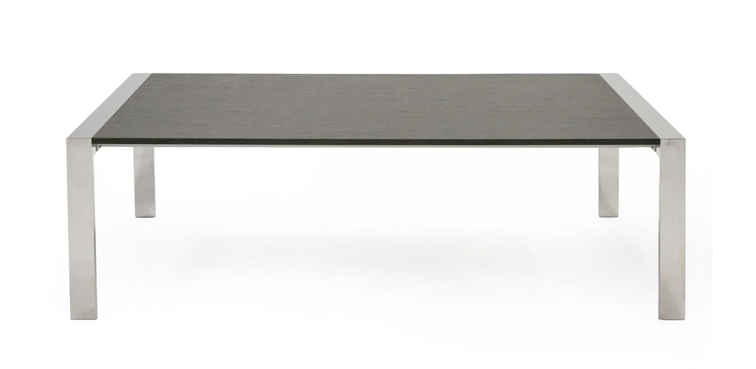 Fauna - Modern Elm Grey & Stainless Steel Chrome Dining Table