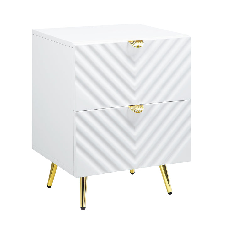 Gaines - High Gloss Nightstand - White