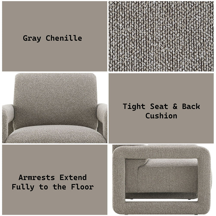 Glenda - Accent Chair - Gray Chenille