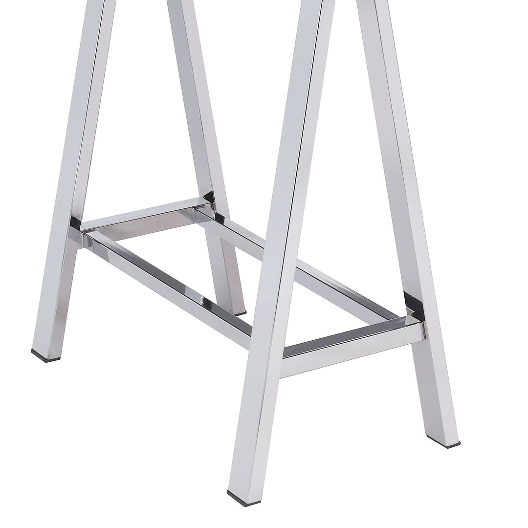 Coleen - High Gloss Writing Desk With USB - Black / Chrome