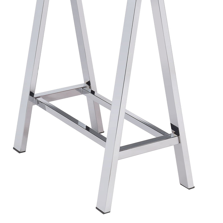 Coleen - High Gloss Writing Desk With USB - Black / Chrome