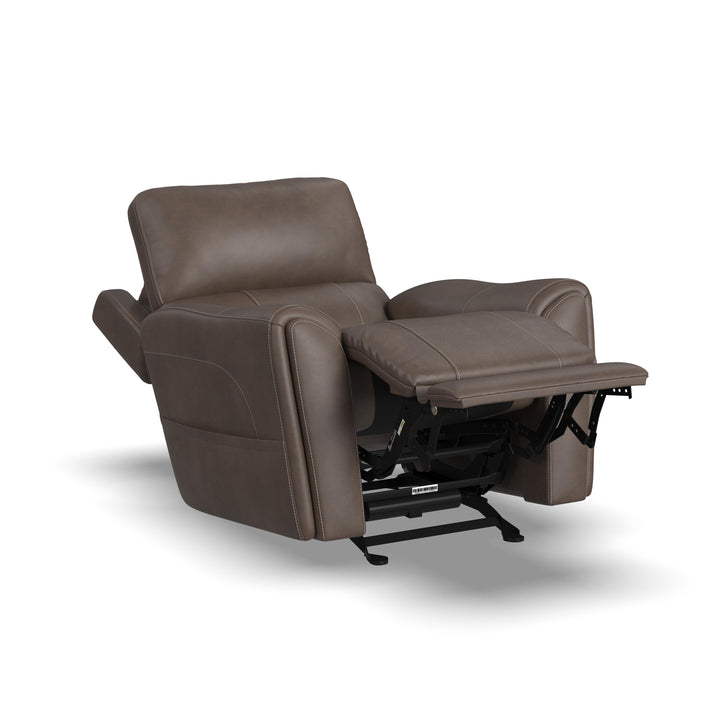 Carter Fabric Power Rocking Recliner with Power Headrest, Lumbar, Heat &amp; Massage in Cappuccino