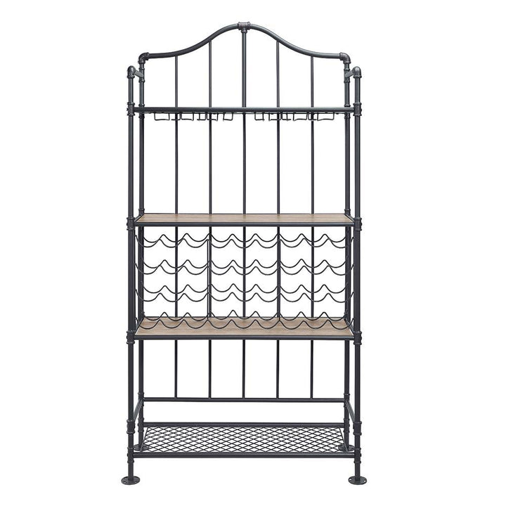 Edina - Wine Rack - Oak & Sandy Black