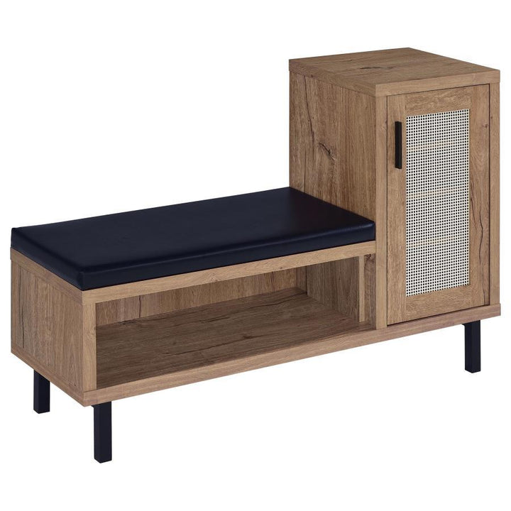 Coaster Furniture Teller - 1-Door Entryway Shoe Storage Bench - Natural Oak
