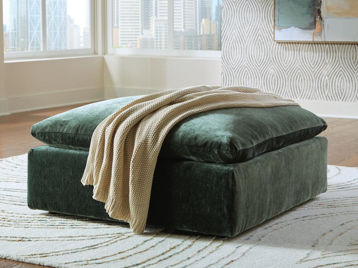 Carriage View Oversized Accent Ottoman - Green (2)