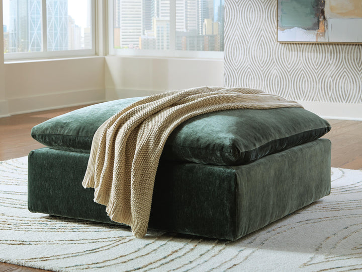 Carriage View Oversized Accent Ottoman - Green (2)