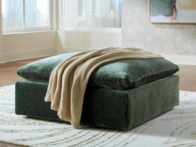Carriage View Oversized Accent Ottoman - Green