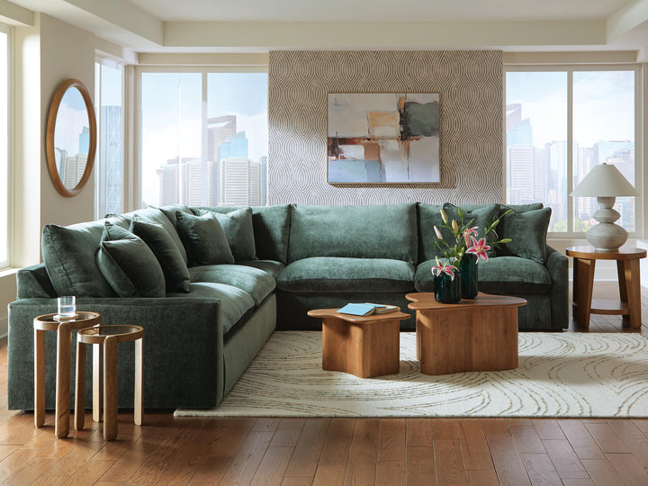 Carriage View 3-Piece Sectional - Green (2)