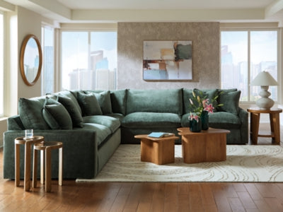 Carriage View 3-Piece Sectional - Green