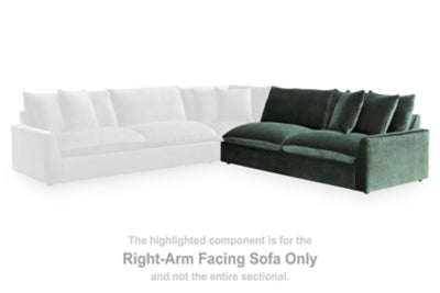 Carriage View Right-Arm Facing Sofa - Green