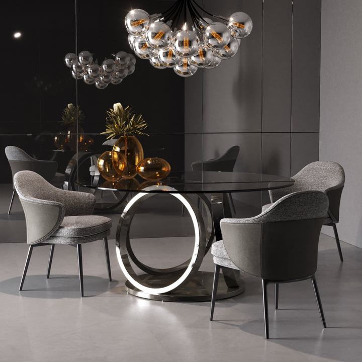 Cora - Modern Grey Fabric &amp; Leatherette Dining Chair