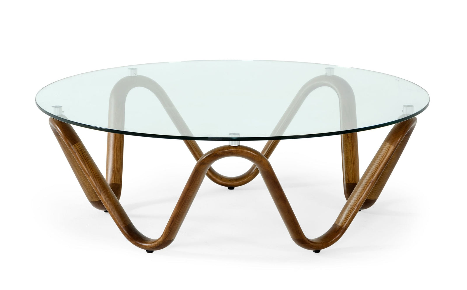 Lassen - Modern Glass  and  Walnut Coffee Table