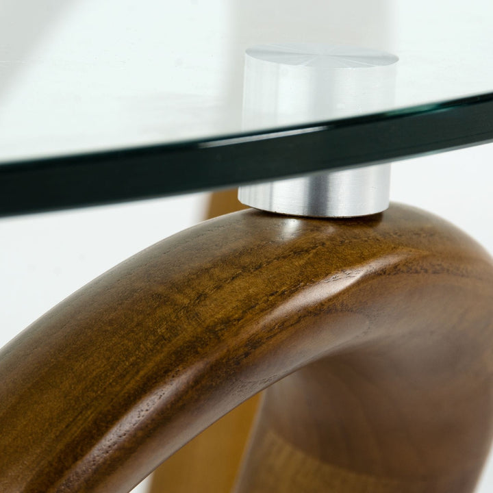 Lassen - Modern Glass &amp; Walnut Coffee Table