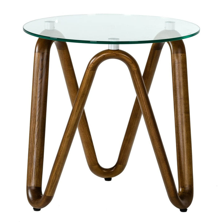 Lassen - Modern Glass &amp; Walnut End Table