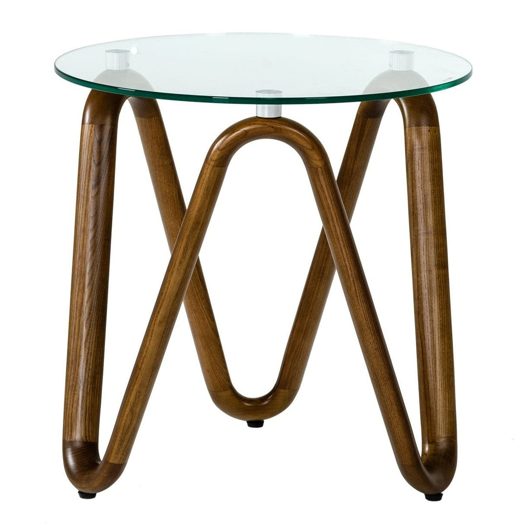 Lassen - Modern Glass & Walnut End Table