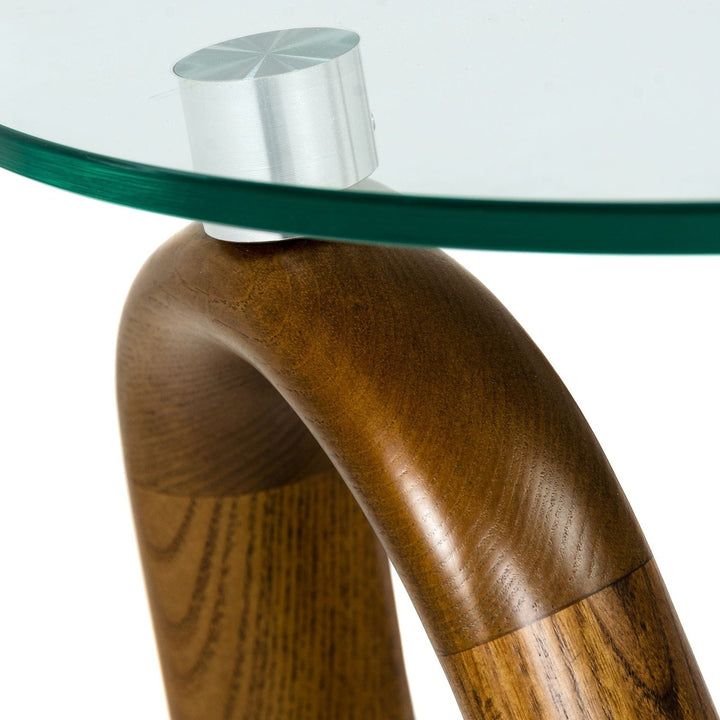 Lassen - Modern Glass &amp; Walnut End Table