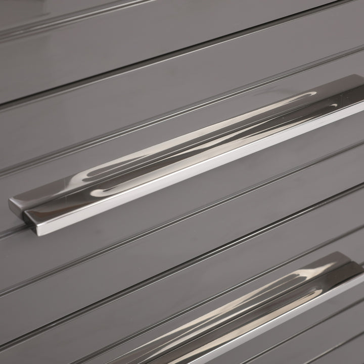 Splendor - Grey High Gloss Slatted Chest