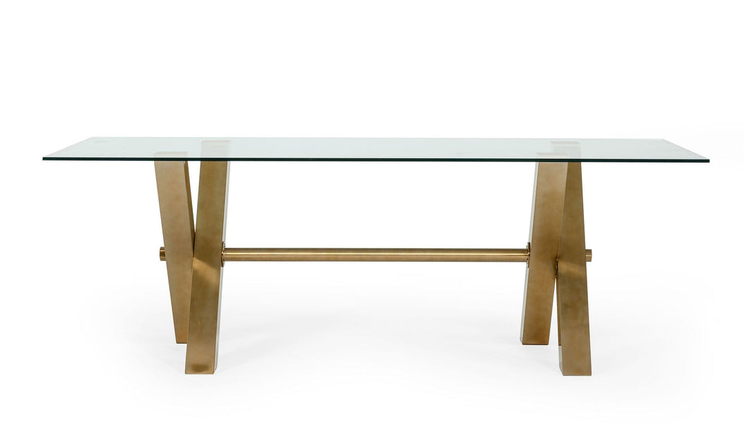 Dandy - Modern Golden & Glass Dining Table