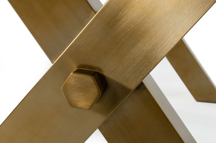Dandy - Modern Golden &amp; Glass Dining Table