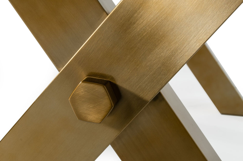 Dandy - Modern Golden & Glass Dining Table - View 8