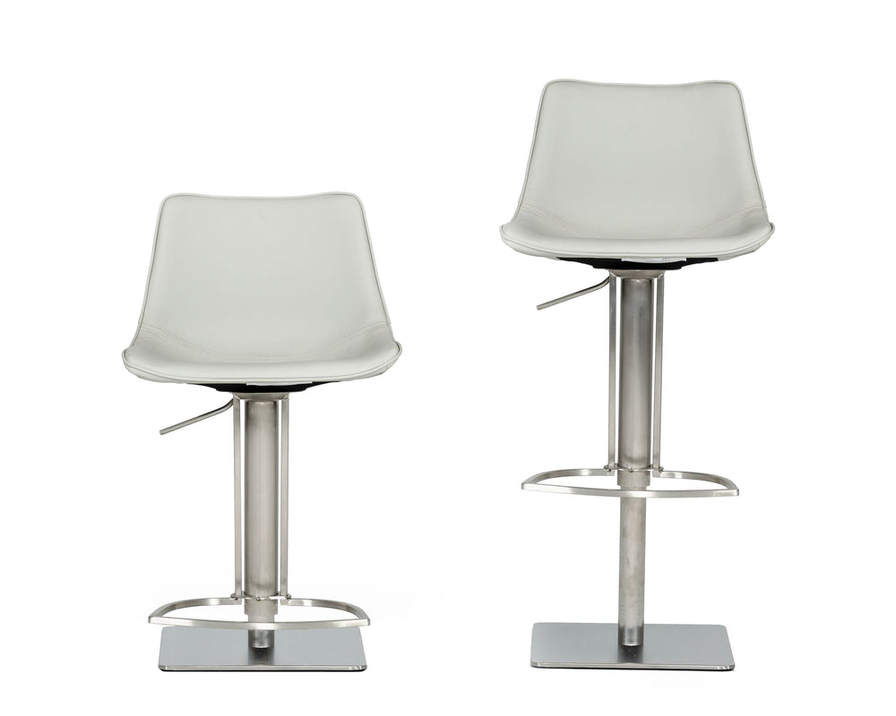 Manning - Modern Light Grey Adjustable Bar Stool