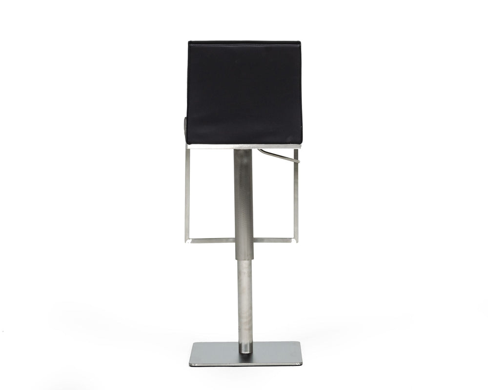 Folsum - Modern Black & Brushed Stainless Steel Adjustable Bar Stool