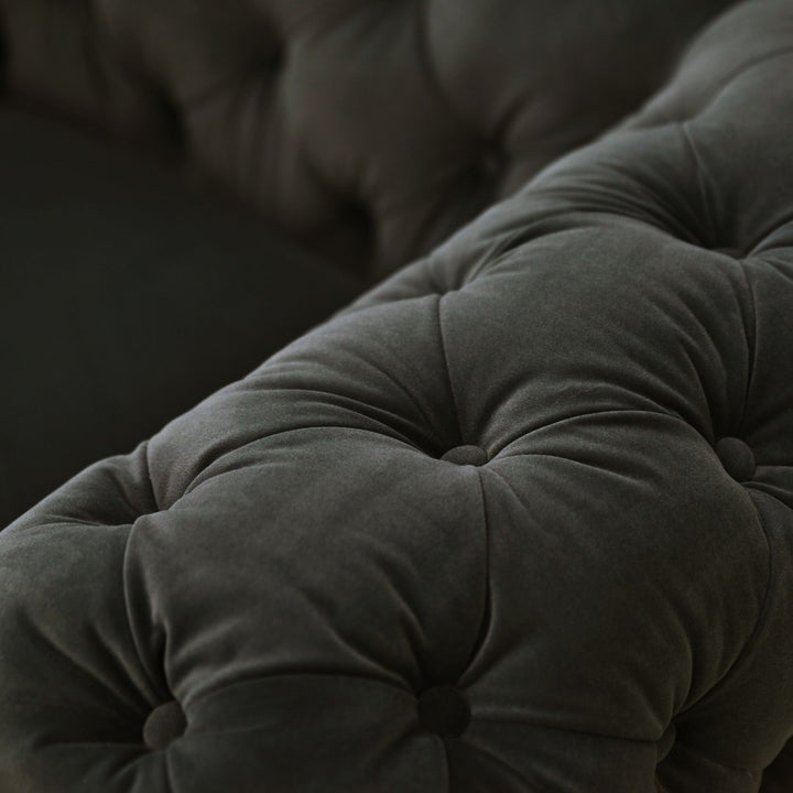 Sheila - Modern Dark Grey Fabric Loveseat