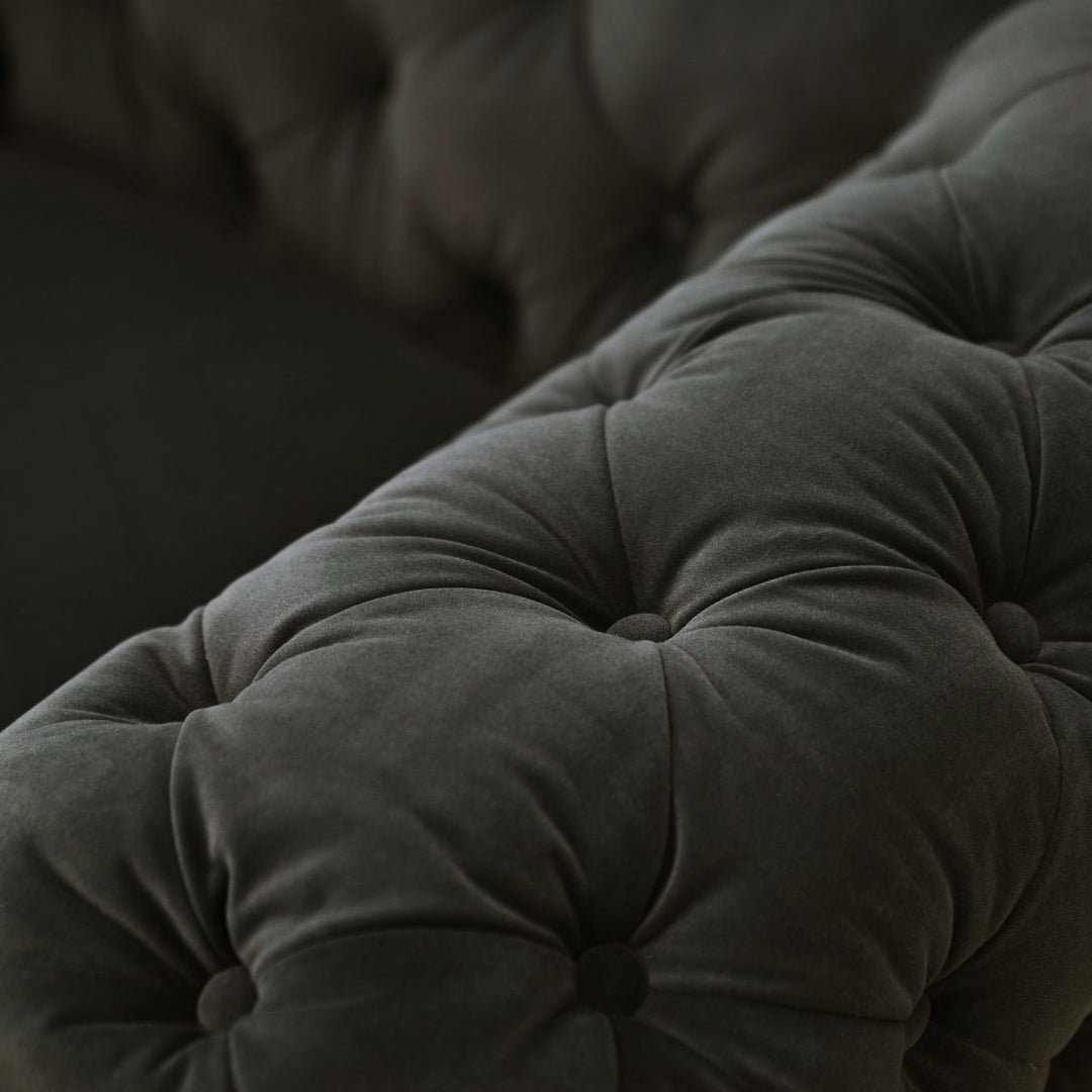 Sheila - Modern Dark Grey Fabric Loveseat