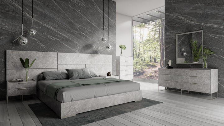 Marbella - Italian Modern Grey Bed Set
