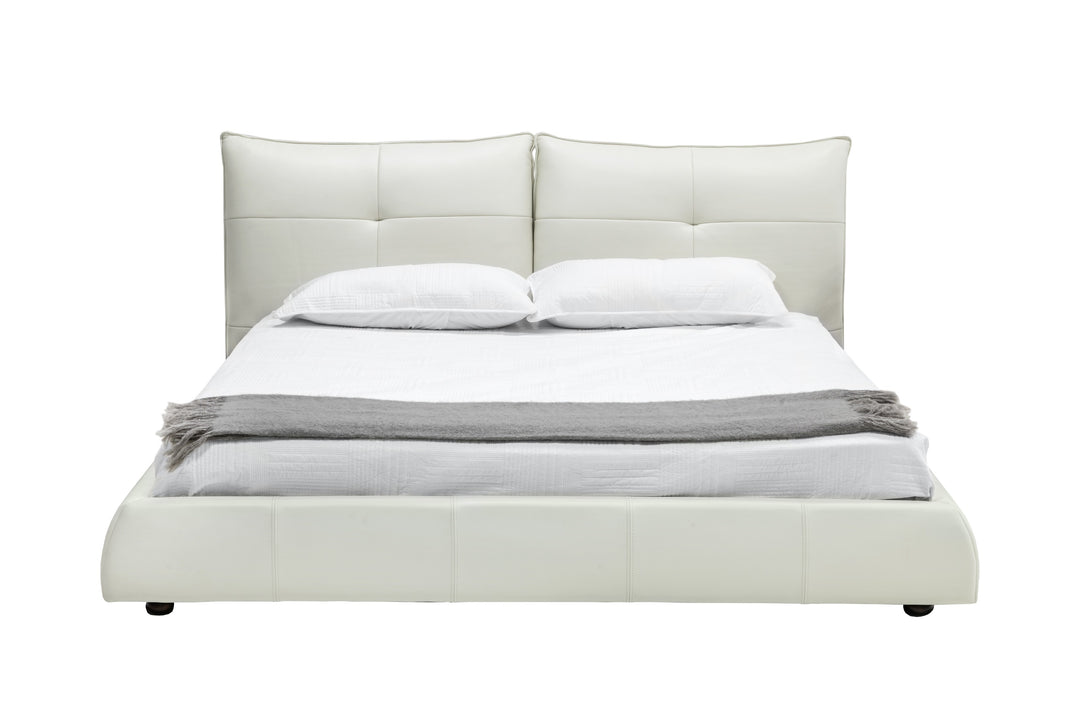 Patrick - Modern White Leather Bed