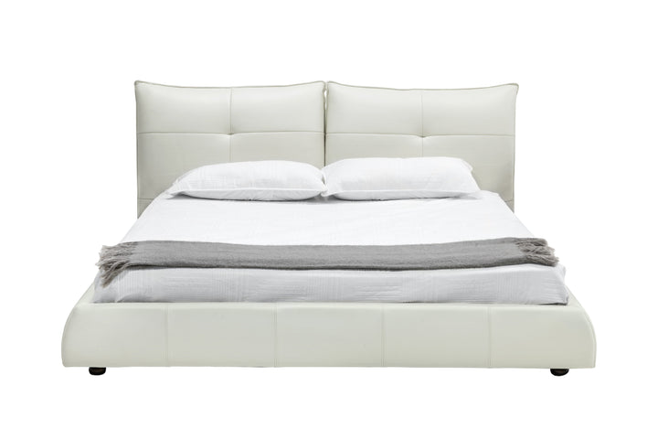Patrick - Modern White Leather Bed