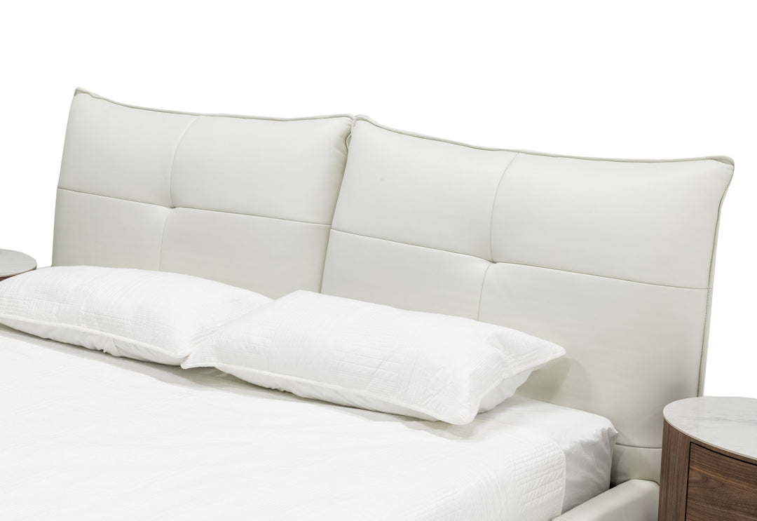 Patrick - Modern White Leather Bed