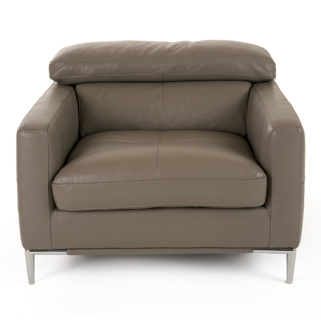 Natalia - Modern Dark Grey Leather Chair