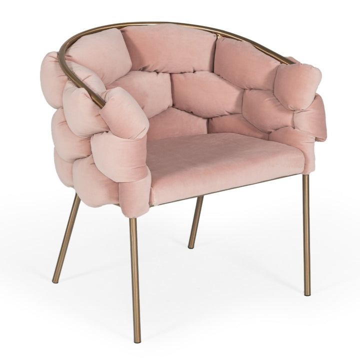 Debra  Modern Pink Fabric Dining Chair