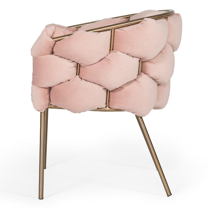 Debra  Modern Pink Fabric Dining Chair