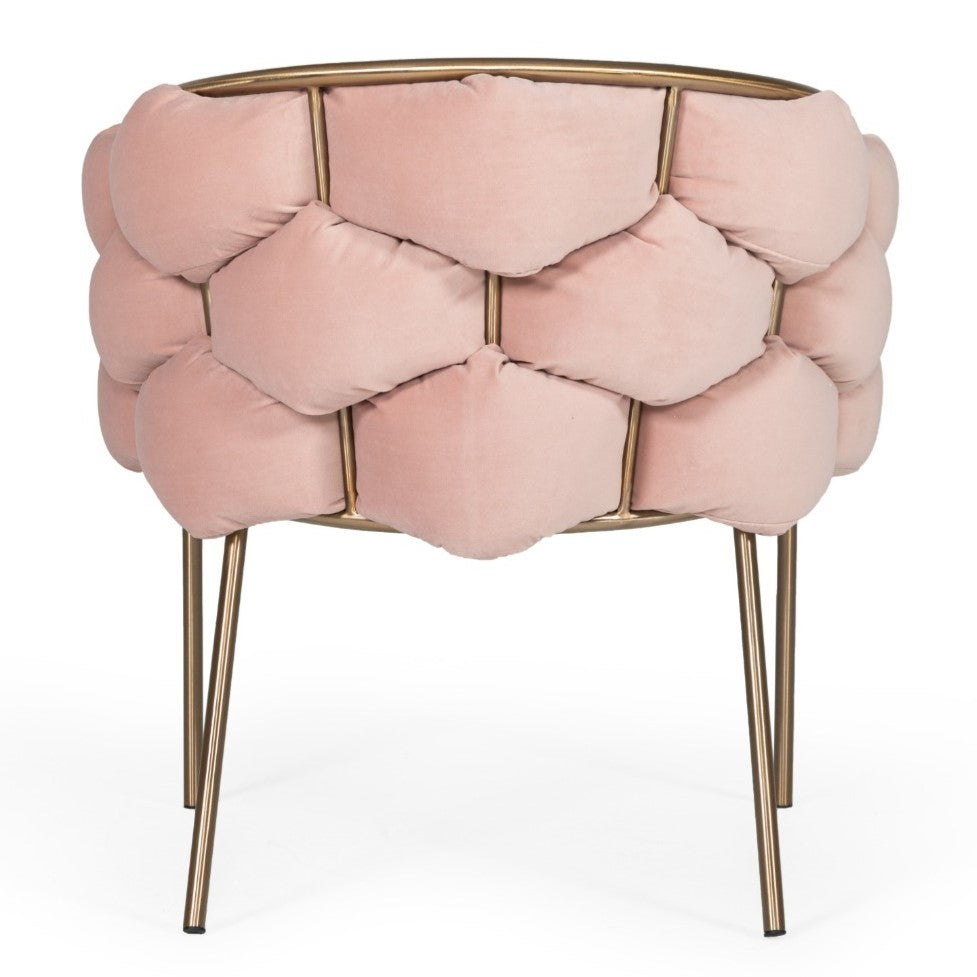 Debra  Modern Pink Fabric Dining Chair