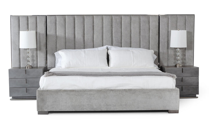 Buckley - Grey &amp; Black Stainless Steel Bedroom Set