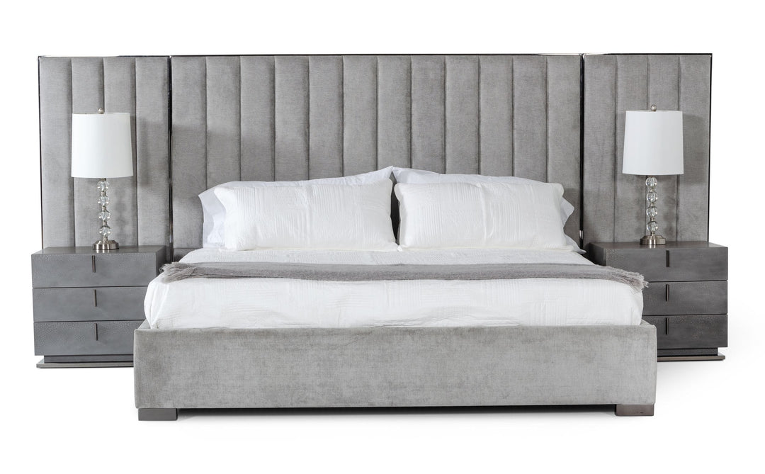 Buckley - Grey & Black Stainless Steel Bedroom Set