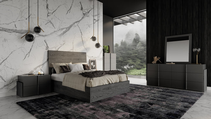Lucia - Italian Modern Matte Grey / Elm Grey Bedroom Set
