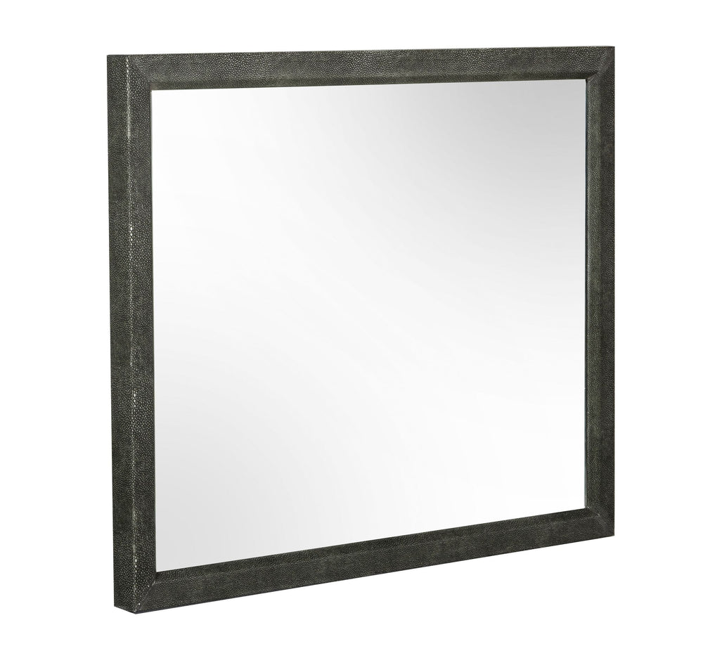 Howard - Modern Shagreen Grey Leatherette Mirror