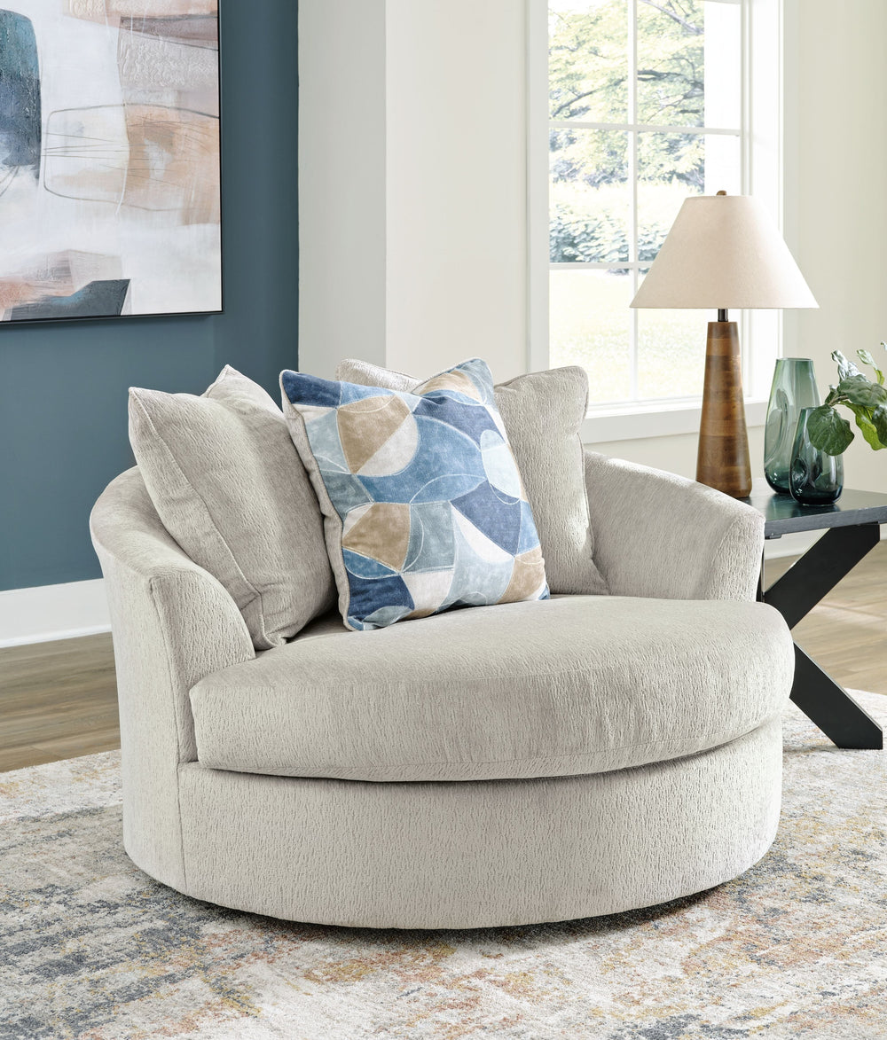 Maxon Place - Oversized Swivel Accent Chair - Stone