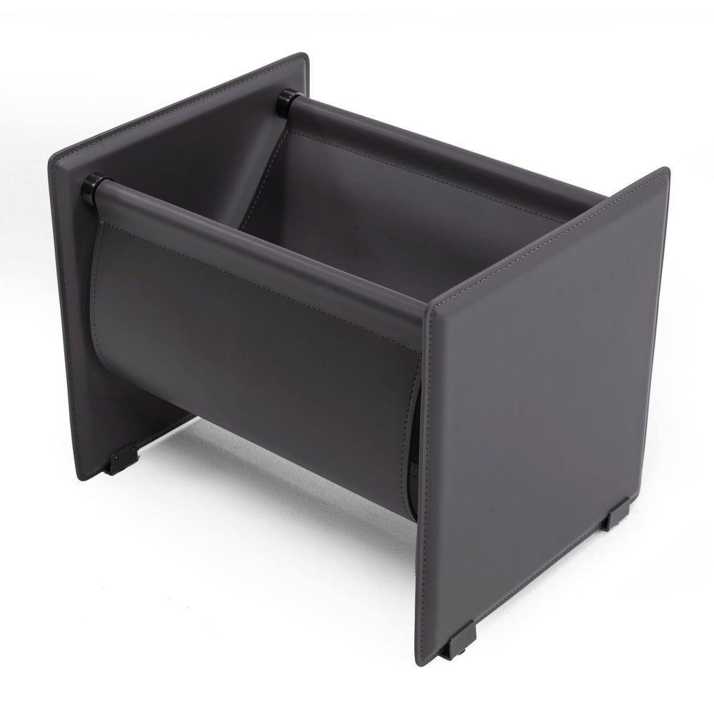 Uriah - Modern Grey Magazine Rack - View 2