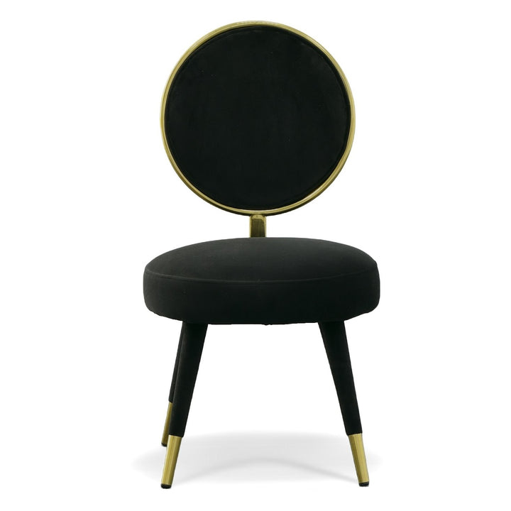 Haswell - Glam Black Velvet Accent Chair (Set of Two)