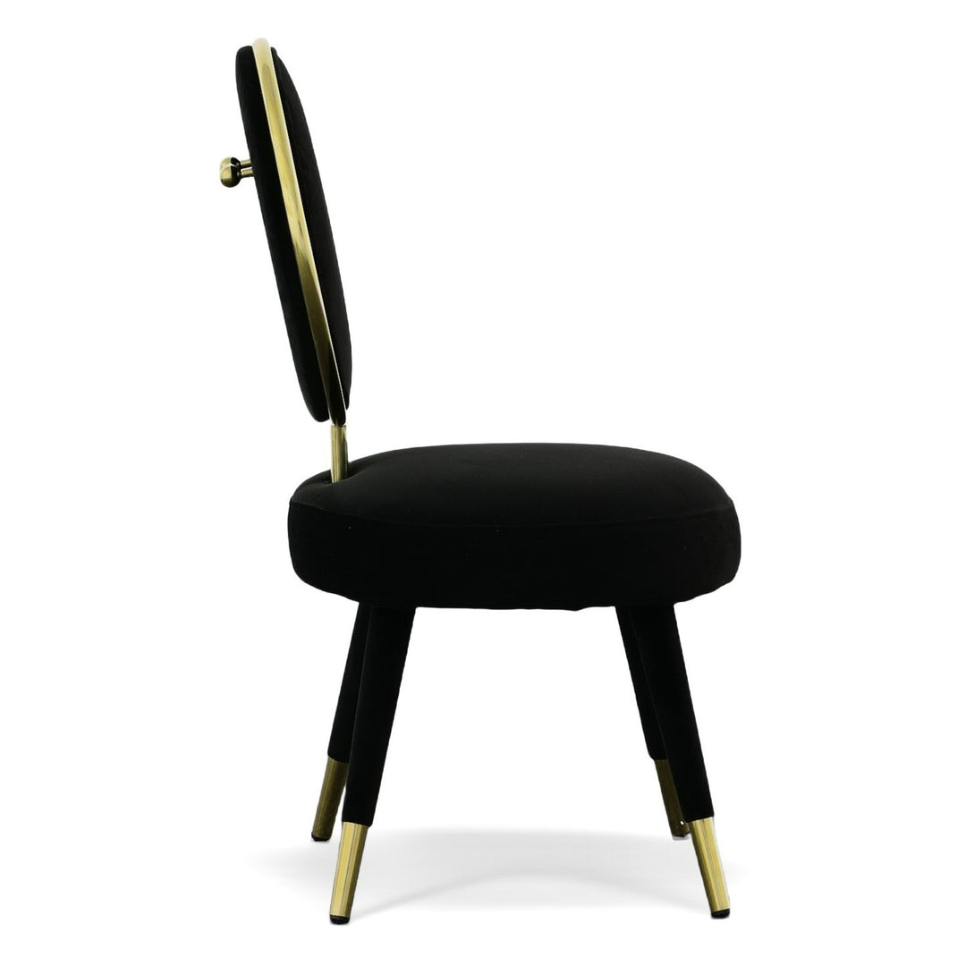 Haswell - Glam Black Velvet Accent Chair (Set of Two)