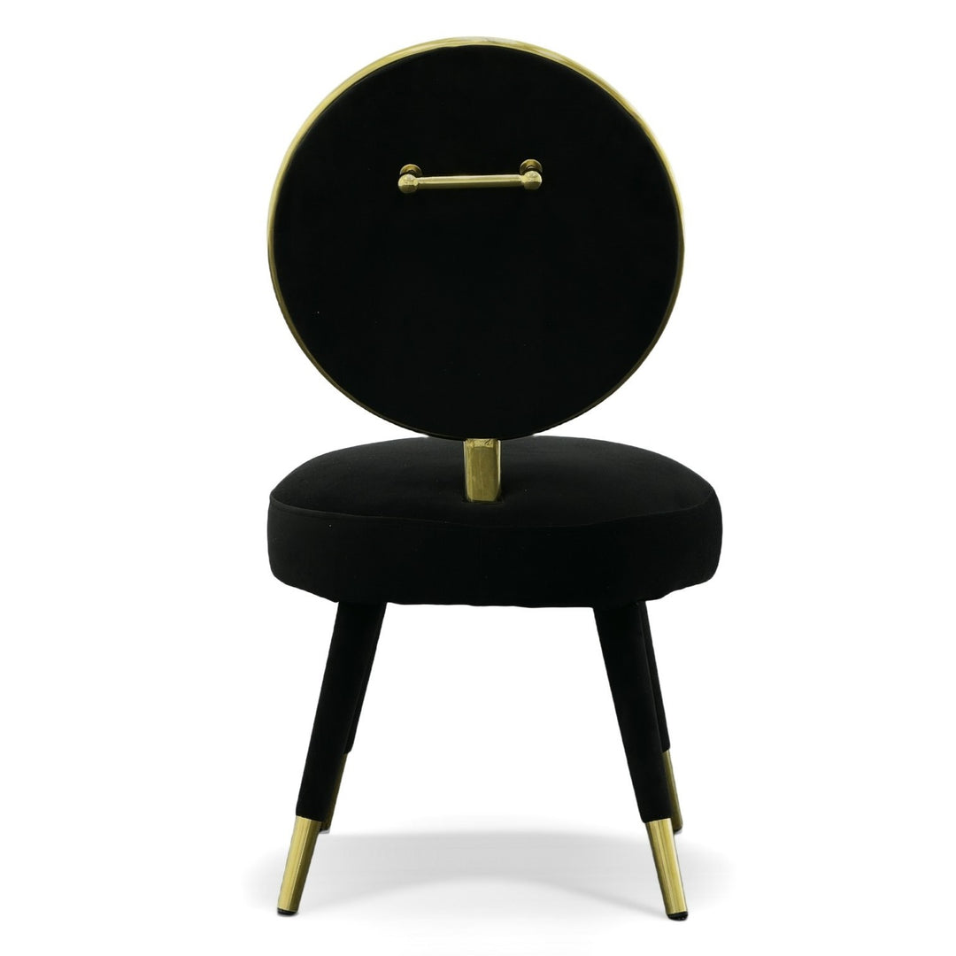 Haswell - Glam Black Velvet Accent Chair (Set of Two)