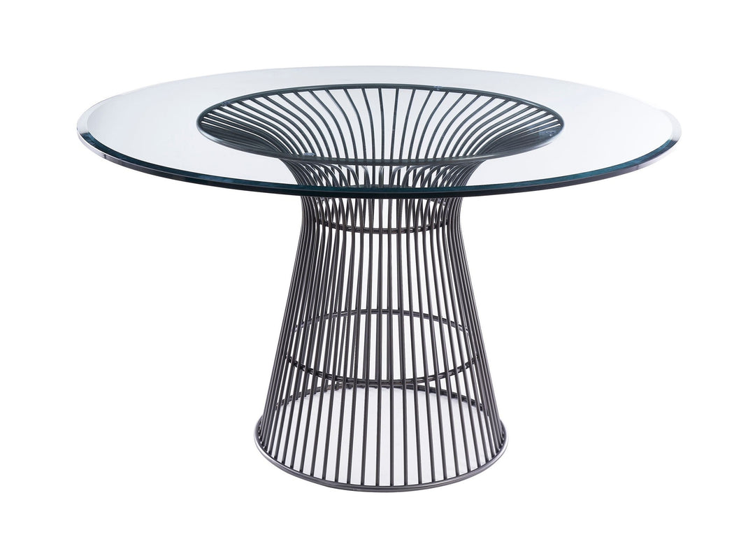 Chandler - Modern Round Glass & Black Stainless Steel Dining Table
