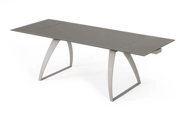 Pittson - Modern Extendable Grey Glass Dining Table